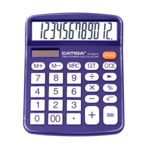 CATIGA CD-2786 Metal Desktop Calculator 12 Digit w/ Extra Large Display Standard Function (Pink) - Image 40