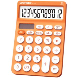 CATIGA CD-2786 Metal Desktop Calculator 12 Digit w/ Extra Large Display Standard Function (Pink) - Image 54