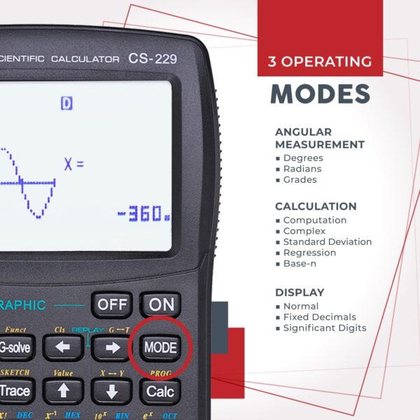 CATIGA CS-229 Electronics Scientific Calculator with Graphic Functions, Black
