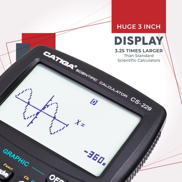 CATIGA CS-229 Electronics Scientific Calculator with Graphic Functions, Black