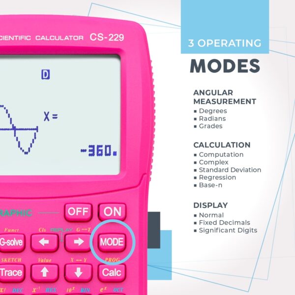 CATIGA CS-229 Electronics Scientific Calculator with Graphic Functions, Black