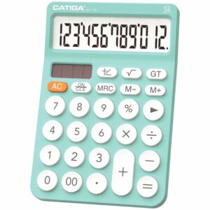 CATIGA CD-2786 Metal Desktop Calculator 12 Digit w/ Extra Large Display Standard Function (Pink) - Image 61