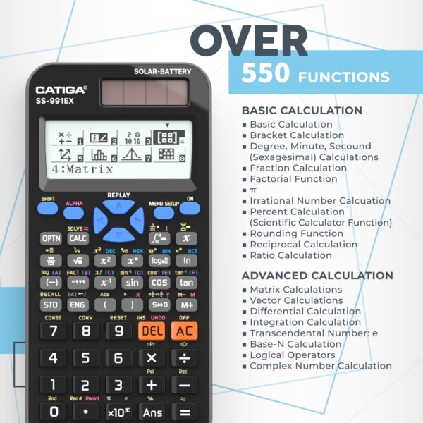 CATIGA CS-229 Electronics Scientific Calculator with Graphic Functions, Black