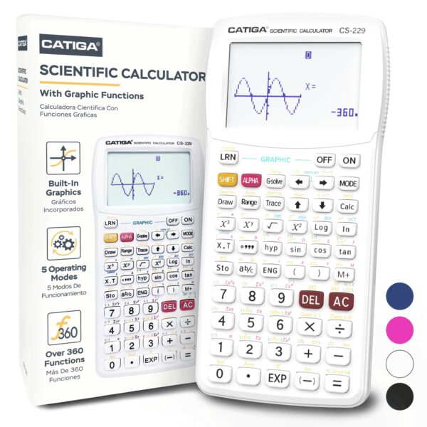 CATIGA CS-229 Electronics Scientific Calculator with Graphic Functions, Black
