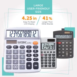 CATIGA CD-2786 Metal Desktop Calculator 12 Digit w/ Extra Large Display Standard Function (Pink) - Image 70