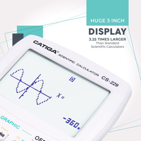 CATIGA CS-229 Electronics Scientific Calculator with Graphic Functions, Black