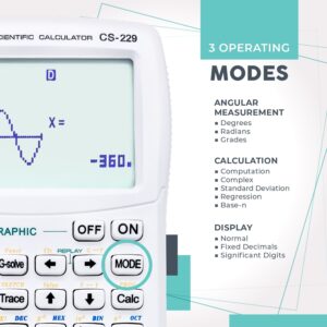 CATIGA CS-229 Electronics Scientific Calculator with Graphic Functions, Black
