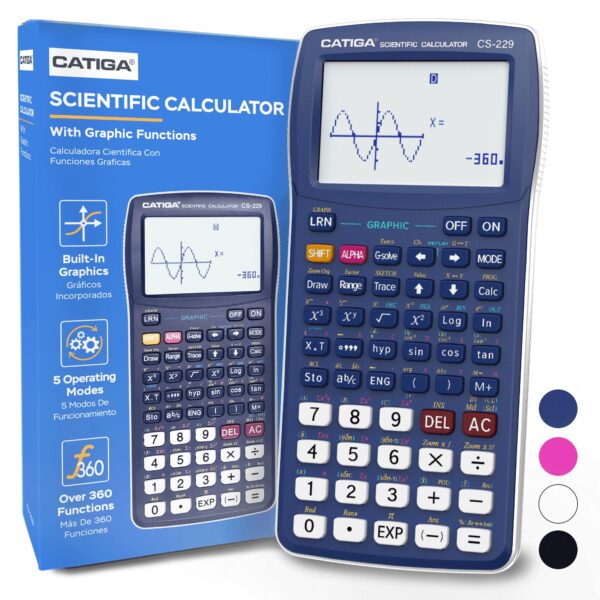 CATIGA CS-229 Electronics Scientific Calculator with Graphic Functions, Black