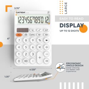 CATIGA CD-2786 Metal Desktop Calculator 12 Digit w/ Extra Large Display Standard Function (Pink) - Image 76
