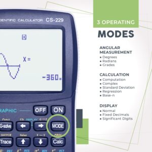 CATIGA CS-229 Electronics Scientific Calculator with Graphic Functions, Black