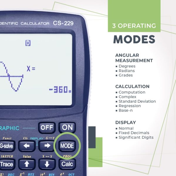 CATIGA CS-229 Electronics Scientific Calculator with Graphic Functions, Black