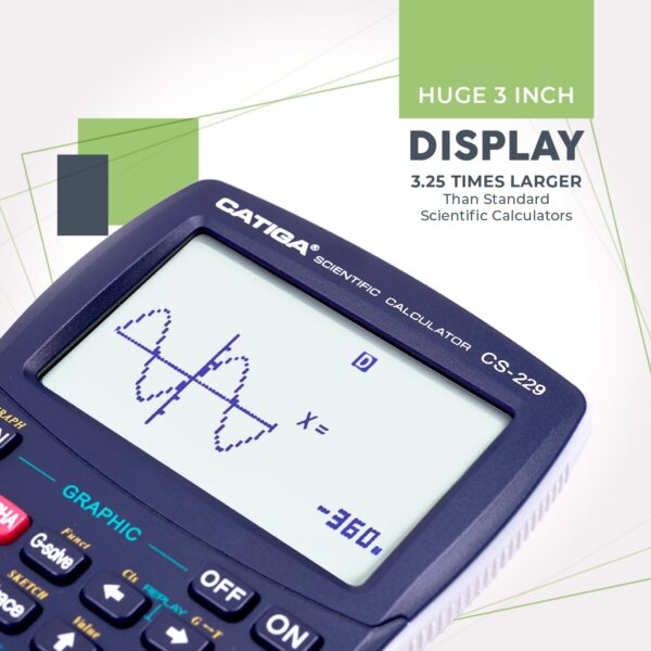 CATIGA CS-229 Electronics Scientific Calculator with Graphic Functions, Black