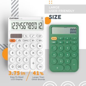 CATIGA CD-2786 Metal Desktop Calculator 12 Digit w/ Extra Large Display Standard Function (Pink) - Image 80