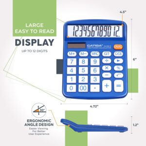 CATIGA CD-2786 Metal Desktop Calculator 12 Digit w/ Extra Large Display Standard Function (Pink) - Image 85