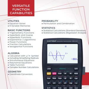 CATIGA CS-121 Scientific Calculator with Graphic Functions and Multiple Modes (Pink) - Image 18