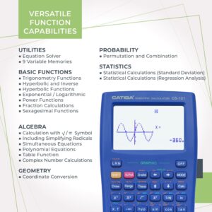 CATIGA CS-121 Scientific Calculator with Graphic Functions and Multiple Modes (Pink) - Image 31