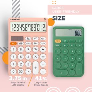 CATIGA CD-2786 Metal Desktop Calculator 12 Digit w/ Extra Large Display Standard Function (Pink) - Image 104