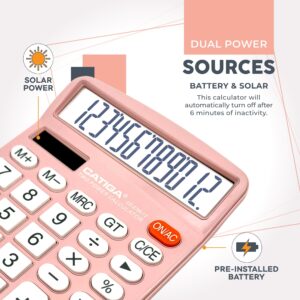 CATIGA CD-2786 Metal Desktop Calculator 12 Digit w/ Extra Large Display Standard Function (Pink) - Image 112