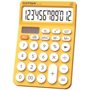CATIGA CD-2786 Metal Desktop Calculator 12 Digit w/ Extra Large Display Standard Function (Pink) - Image 120