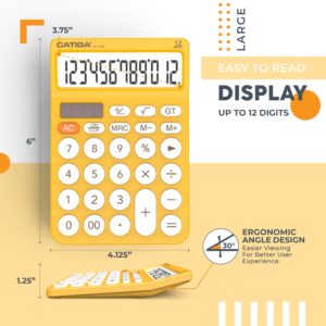CATIGA CD-2786 Metal Desktop Calculator 12 Digit w/ Extra Large Display Standard Function (Pink) - Image 123