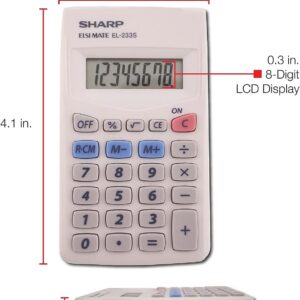 Sharp El233sb El233sb Pocket Calculator 8-Digit LCD