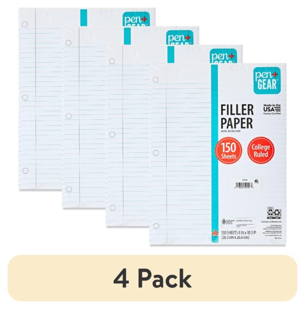 Pen+Gear College Ruled Filler Paper, 10.5″ x 8″, 150 Sheets (59156)