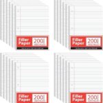 E-CLIPS USA 10.5” x 8” Filler Paper 200-Sheet Wide Ruled Notebook Paper, 24-Pack