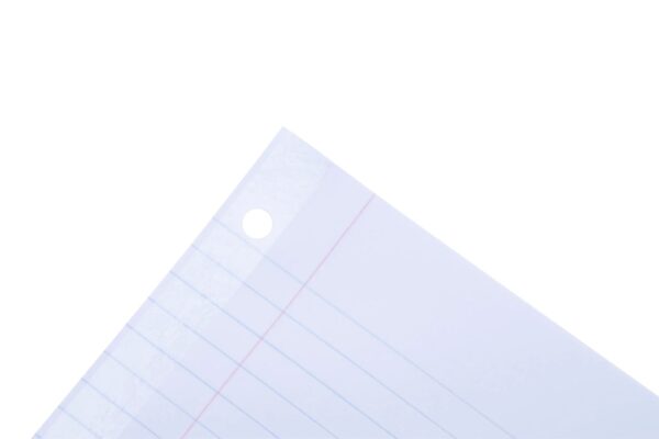 Reinforced Filler Paper (4 Pack) – Wide Ruled – 3hole punched and reinforced for ring binders