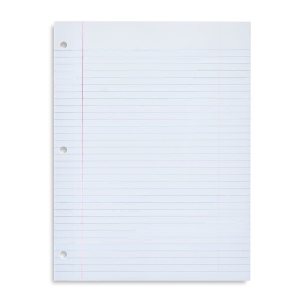 Pen+Gear College Ruled 8″ x 10.5″ Reinforced Filler Paper, 100 Sheets