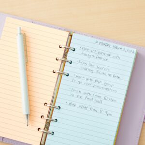 6 Pack Colored A6 Lined Binder Paper (240 Sheets/480 Pages), 6 Ring Hole Punch Blank Loose Leaf Ruled Refill Inserts for Planner, Journal, Notebooks, Budget Organizer - Pastel Colors - Image 4