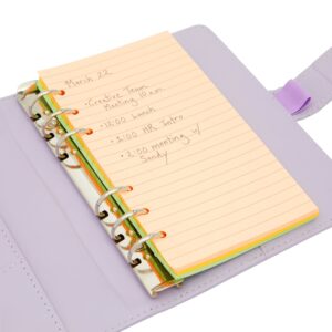 6 Pack Colored A6 Lined Binder Paper (240 Sheets/480 Pages), 6 Ring Hole Punch Blank Loose Leaf Ruled Refill Inserts for Planner, Journal, Notebooks, Budget Organizer - Pastel Colors - Image 6