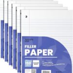 E-Clips USA College Ruled Notebook Paper, 1800 Loose Leaf Paper Sheets, 6-pack