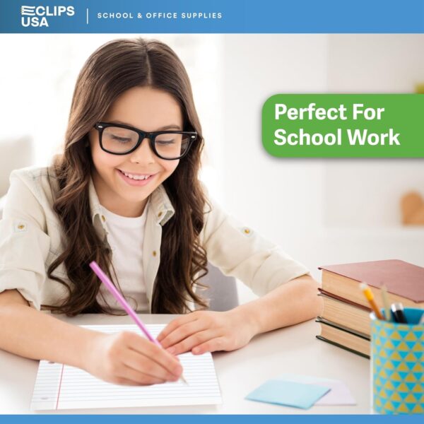 E-Clips USA College Ruled Notebook Paper, 1800 Loose Leaf Paper Sheets, 6-pack