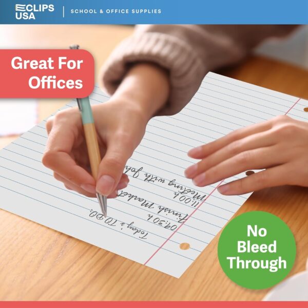 E-Clips USA College Ruled Notebook Paper, 1800 Loose Leaf Paper Sheets, 6-pack