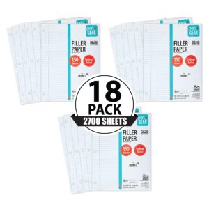 Pen+Gear College Rule Filler Paper, 8″x10.5, 150 Sheets Each (18 Pack), New