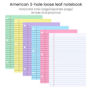 Sylvtty 200 Sheets Loose Leaf Paper 8'' x 10.5'' College Ruled Filler Notebook Paper 3-Hole Punched Binder Lined Paper for 3 Ring Binders - Image 3