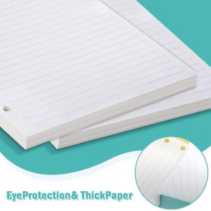 A6 Refill Paper, 80 Pages A6 Loose Leaf Paper 6 Hole Notebook Refills for 6 Ring Refillable Binder Notebook Planner Diary Journals Painting Personal Organiser-Line or Blank Pages