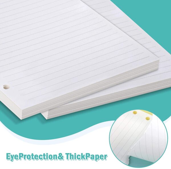 A6 Refill Paper, 80 Pages A6 Loose Leaf Paper 6 Hole Notebook Refills for 6 Ring Refillable Binder Notebook Planner Diary Journals Painting Personal Organiser-Line or Blank Pages