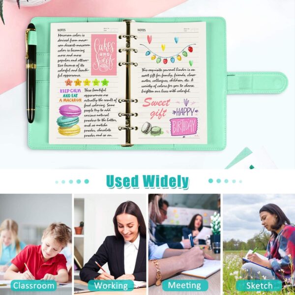 A6 Refill Paper, 80 Pages A6 Loose Leaf Paper 6 Hole Notebook Refills for 6 Ring Refillable Binder Notebook Planner Diary Journals Painting Personal Organiser-Line or Blank Pages
