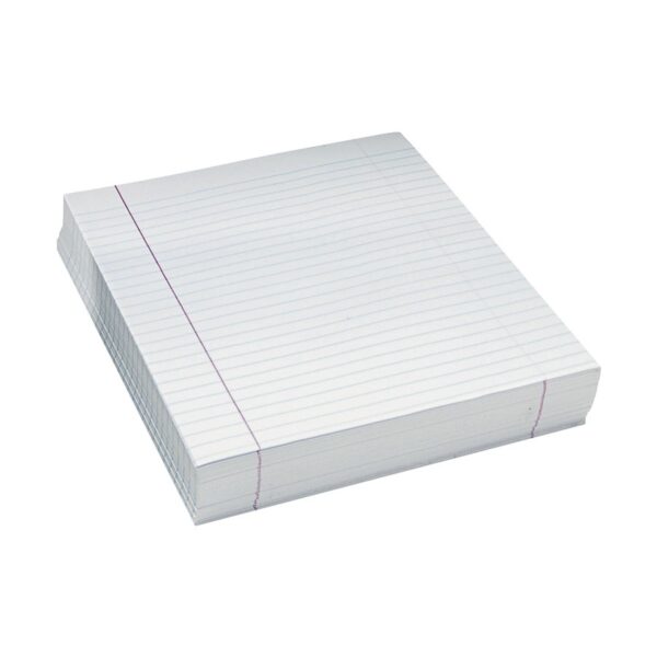 Pacon Essay/Composition Paper, Ruled, Red Margin, 8-1/2 x 11, White, 500 Sheets/Ream