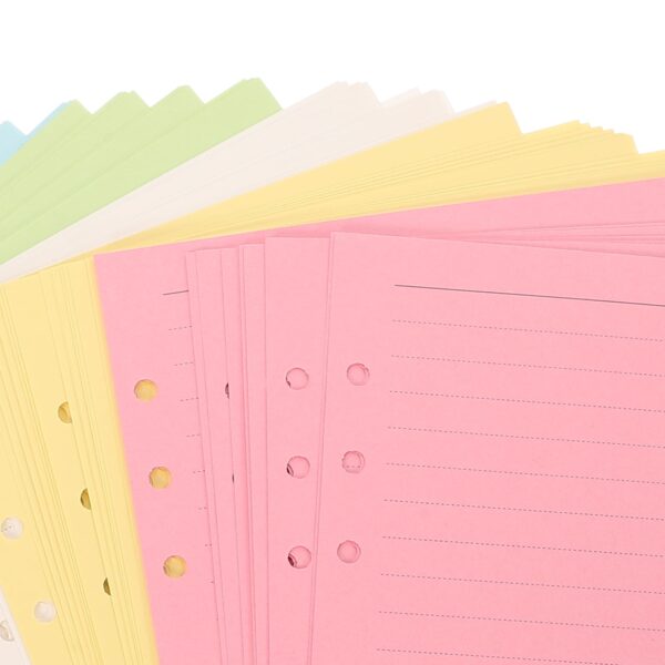 DIAEDGE 100 Sheets A5 Lined Refill Paper 5 Colors 6 Hole Punched Loose Leaf Paper For Refillable Notebook Binder For Journal And Planner Inserts