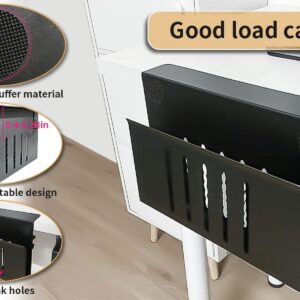 Citqueo Desk Side Storage, Under Desk Storage, No Drill Steel Hanging Desk Organizer, Laptop Holder, Desk Storage Holder for Office & Home (Black) - Image 3