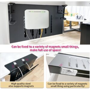 Citqueo Desk Side Storage, Under Desk Storage, No Drill Steel Hanging Desk Organizer, Laptop Holder, Desk Storage Holder for Office & Home (Black) - Image 5