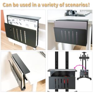 Citqueo Desk Side Storage, Under Desk Storage, No Drill Steel Hanging Desk Organizer, Laptop Holder, Desk Storage Holder for Office & Home (Black) - Image 9