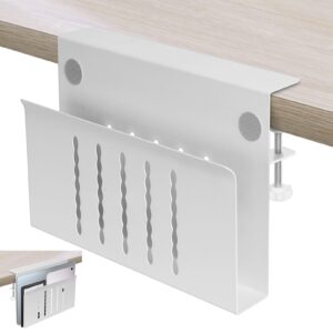 Citqueo Desk Side Storage, Under Desk Storage, No Drill Steel Hanging Desk Organizer, Laptop Holder, Desk Storage Holder for Office & Home (Black) - Image 11