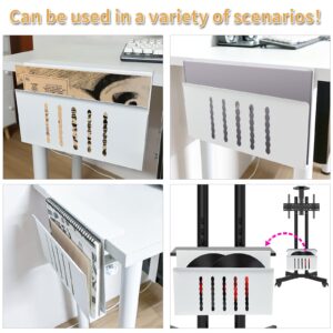 Citqueo Desk Side Storage, Under Desk Storage, No Drill Steel Hanging Desk Organizer, Laptop Holder, Desk Storage Holder for Office & Home (Black) - Image 15
