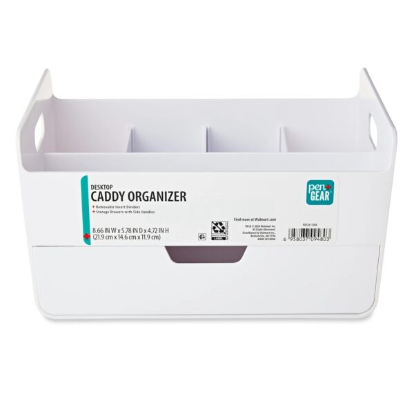 Pen+Gear Plastic Desktop Caddy Organizer, White