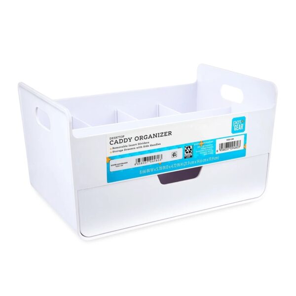Pen+Gear Plastic Desktop Caddy Organizer, White