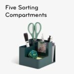 Office Desktop Organizer 5 Open-Ended Sorting Compartments Storage Lightweight