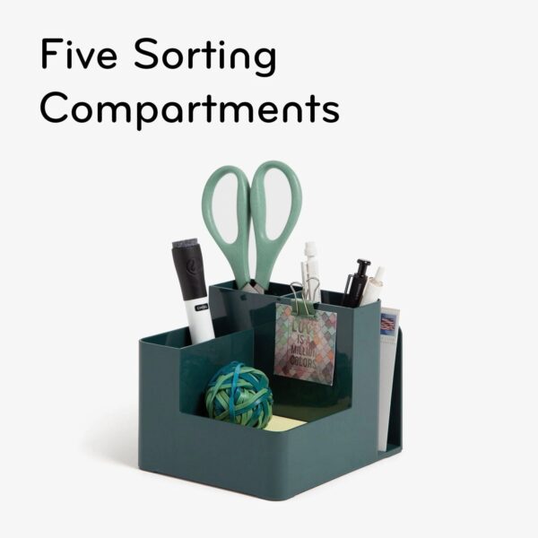 Office Desktop Organizer 5 Open-Ended Sorting Compartments Storage Lightweight